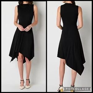 Robbie Bee Womens Sleeveless Midi Fit + Flare Dress